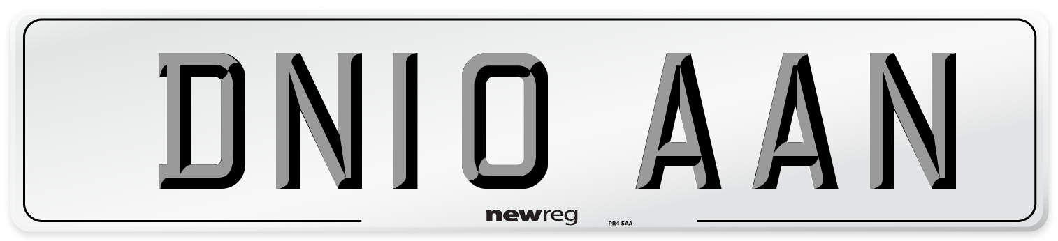DN10 AAN Number Plate from New Reg